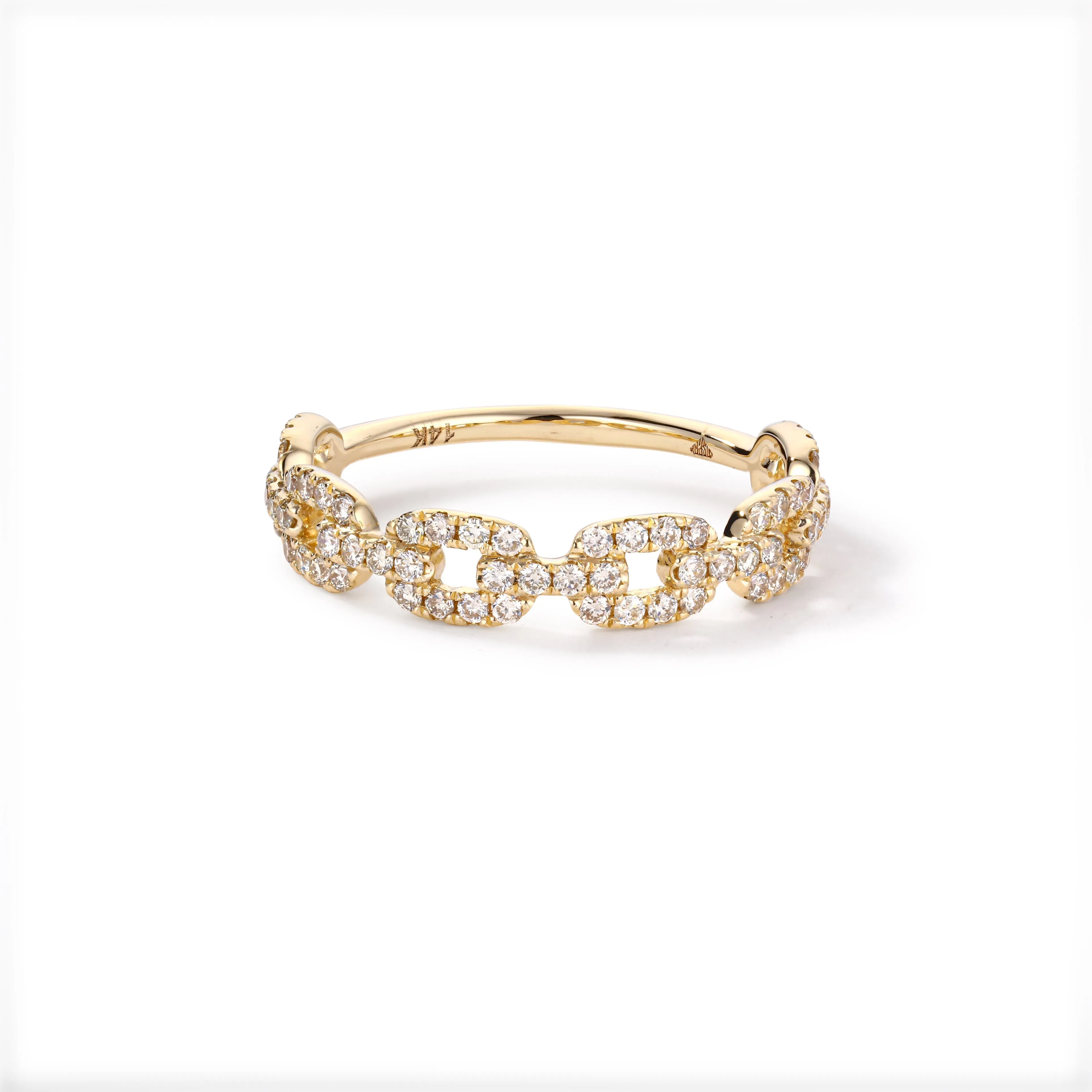 Orchid Gems Glistening Square Links Diamond Ring