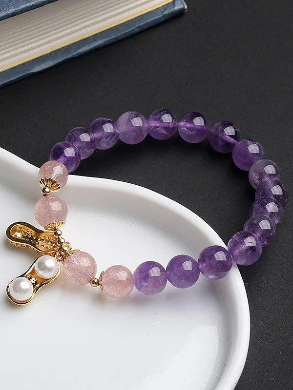 Original Colorful Crystal Heart&Shell&Peanut Bracelet