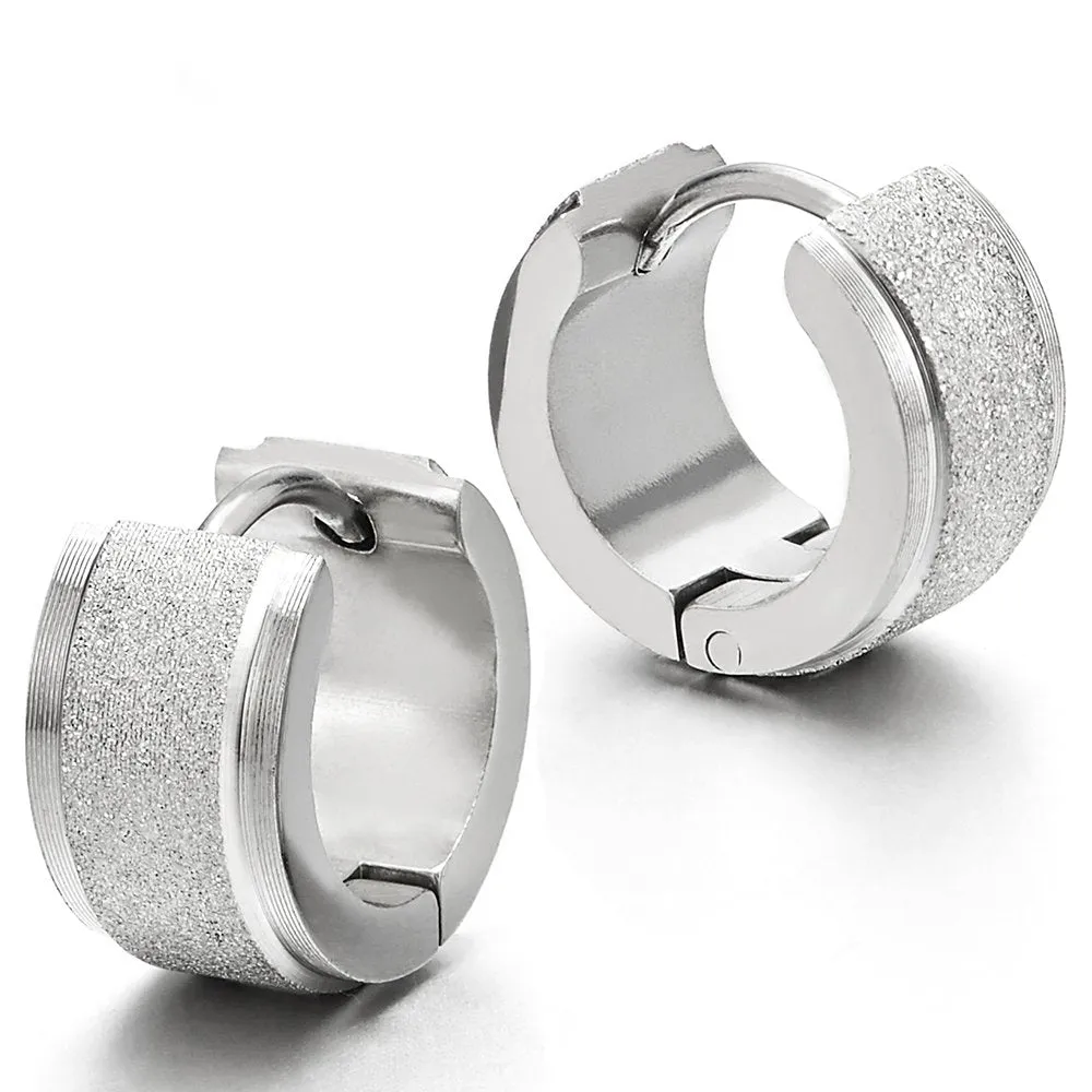 Pair of Satin Finishing Huggie Hinged Hoop Earrings for Men and Women, Perfect for Adding a Touch of Elegance to Everyday Wear or Special Occasions