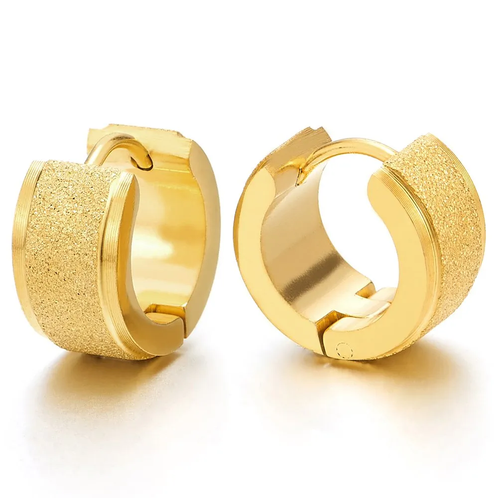Pair of Satin Finishing Huggie Hinged Hoop Earrings for Men and Women, Perfect for Adding a Touch of Elegance to Everyday Wear or Special Occasions