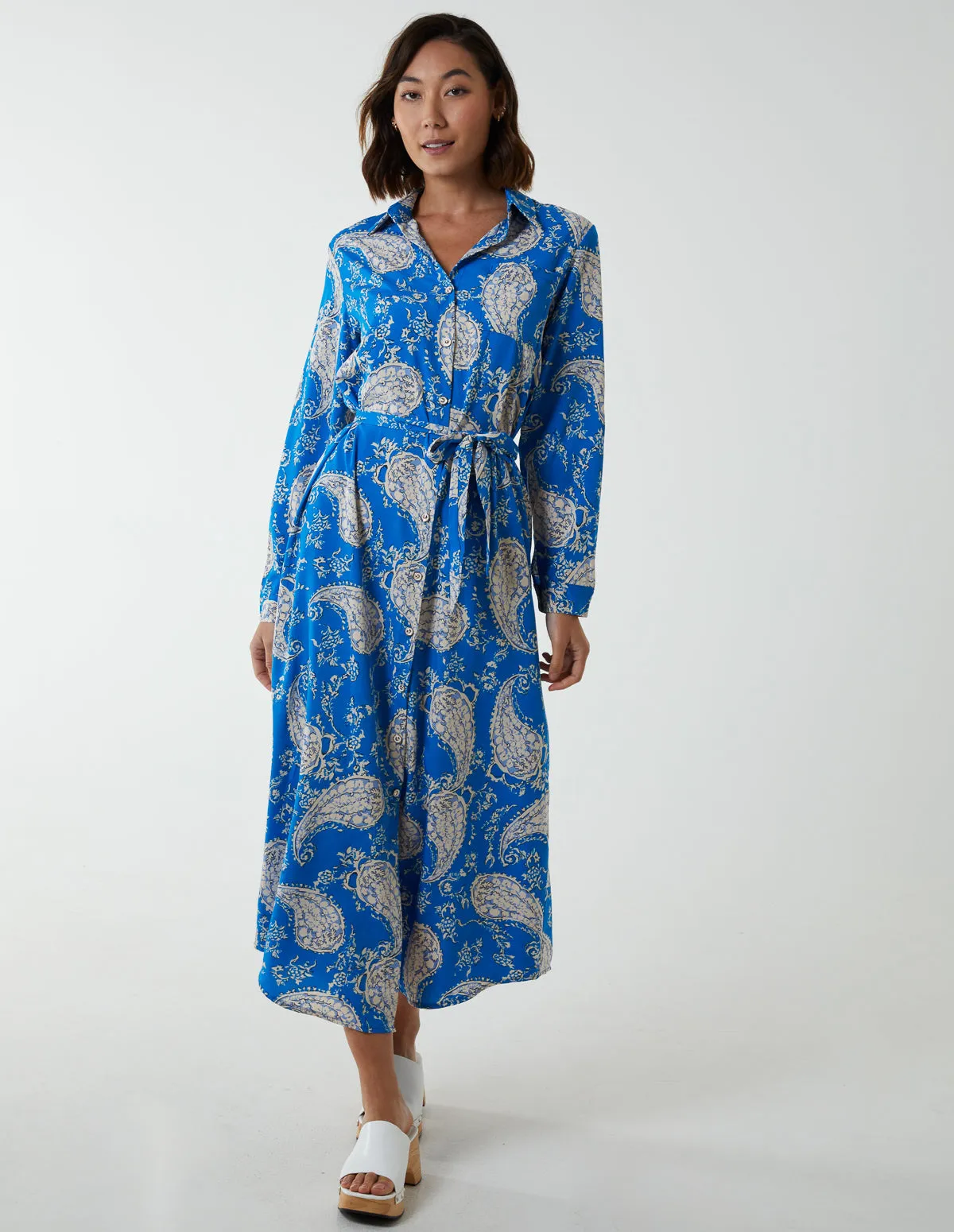Paisley Belted Dress