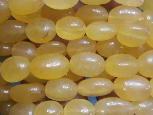 Pale Yellow Oval Semi Precious Quartz Stones