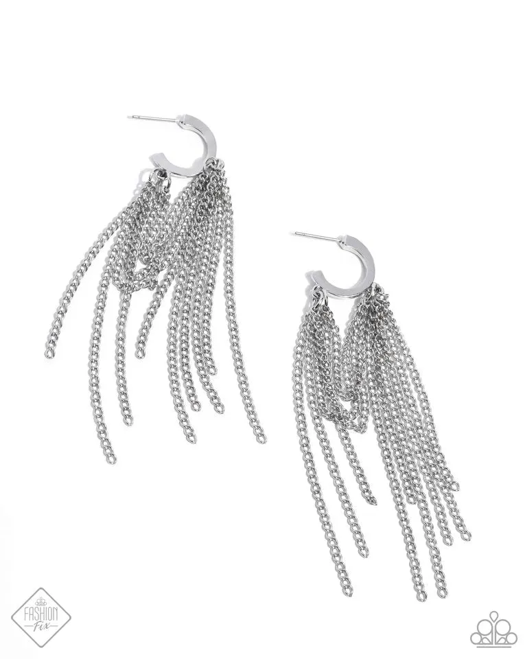 Paparazzi Earring ~ Copious Caliber - Silver