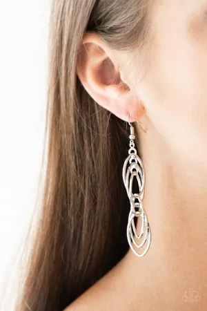 Paparazzi Earring ~ Tangle Tango - Silver