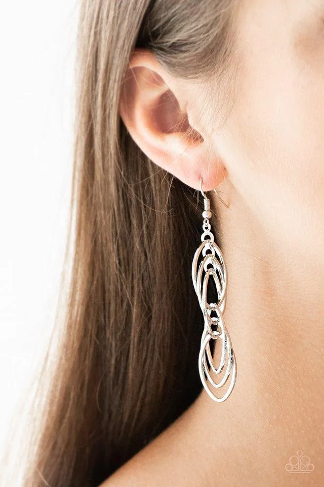 Paparazzi Earring ~ Tangle Tango - Silver