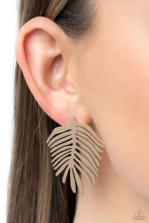 Paparazzi Earring ~ The FROND Row - Gold