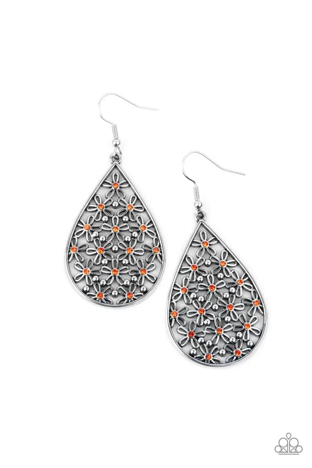 Paparazzi Earring ~ Tick, Tick, BLOOM! - Orange
