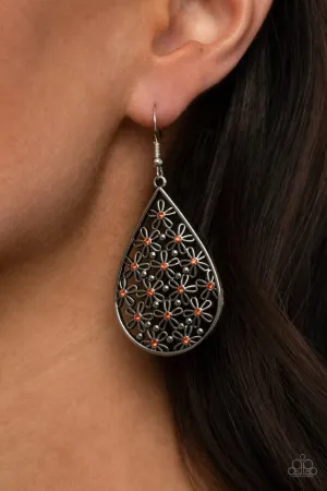 Paparazzi Earring ~ Tick, Tick, BLOOM! - Orange