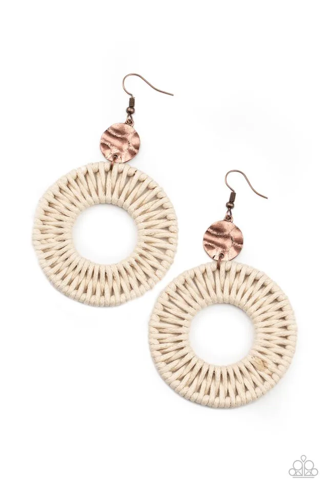 Paparazzi Earring ~ Total Basket Case - Copper