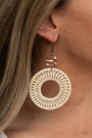 Paparazzi Earring ~ Total Basket Case - Copper