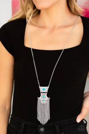Paparazzi Necklace ~ Totem Tassel - Blue