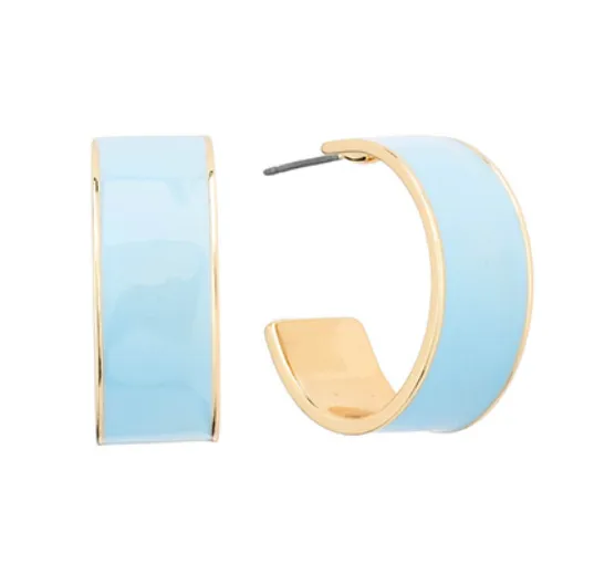Pastel & Gold Hoop Earrings