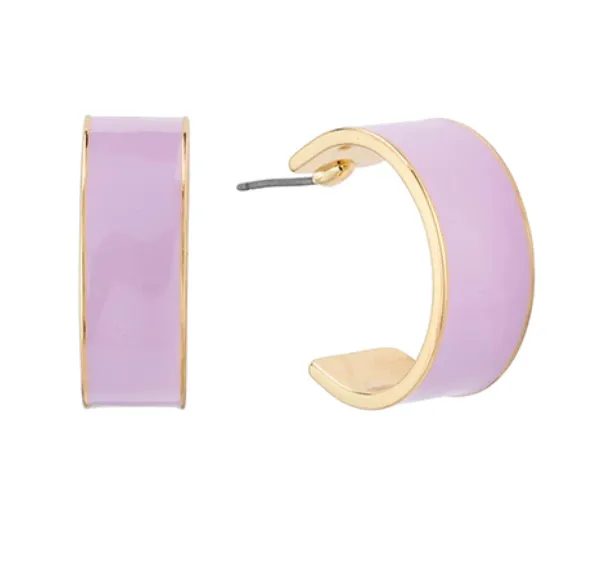 Pastel & Gold Hoop Earrings