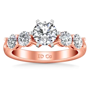 Pave Engagement Ring Journey 14K Rose Gold