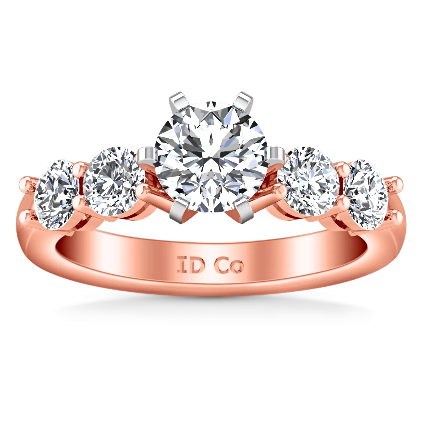 Pave Engagement Ring Journey 14K Rose Gold