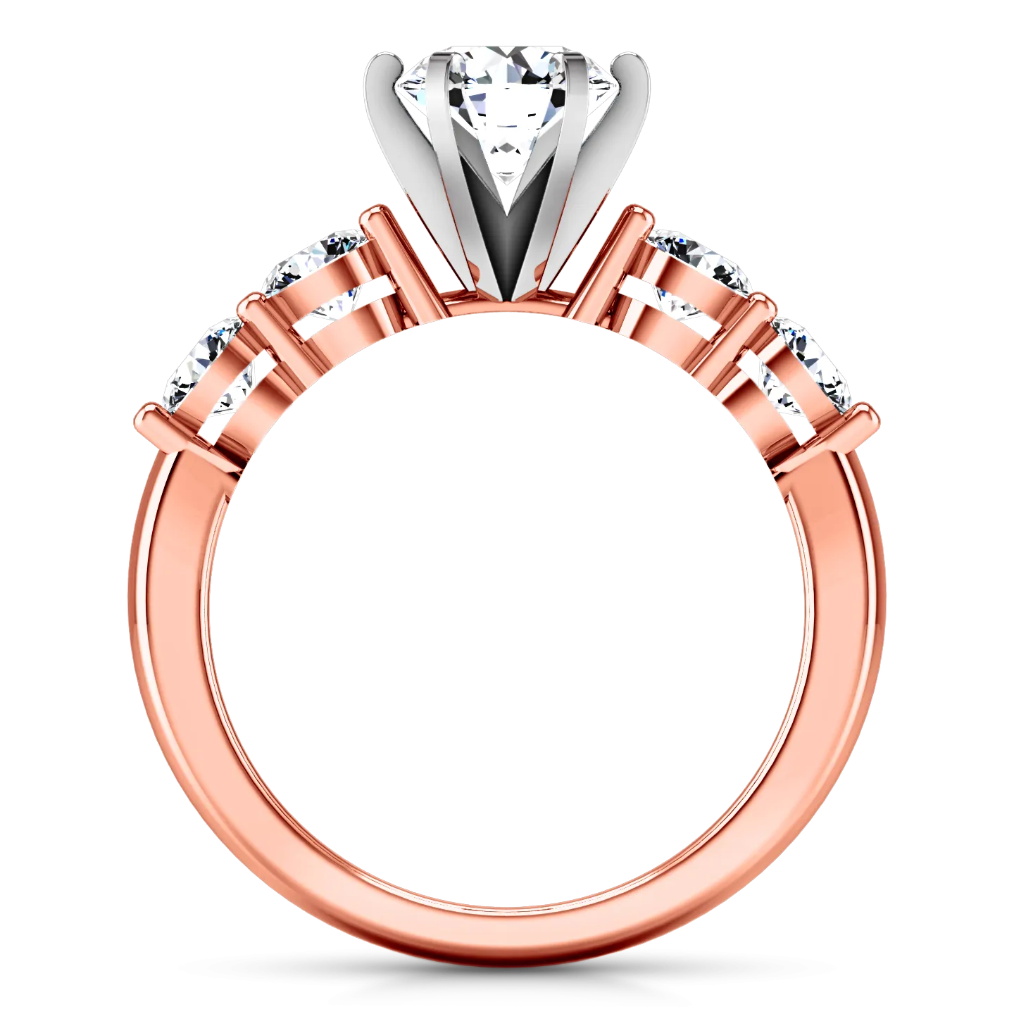 Pave Engagement Ring Journey 14K Rose Gold
