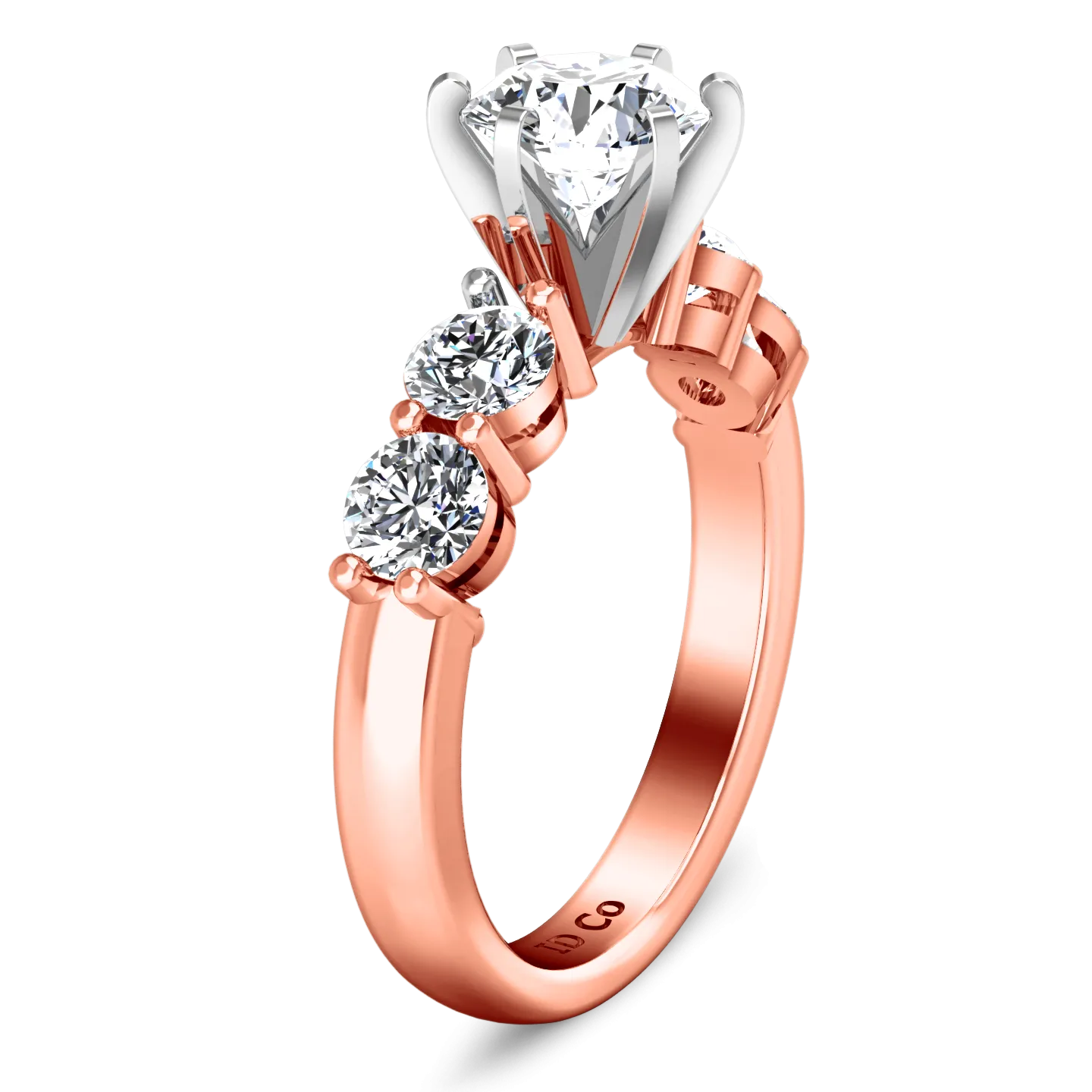 Pave Engagement Ring Journey 14K Rose Gold