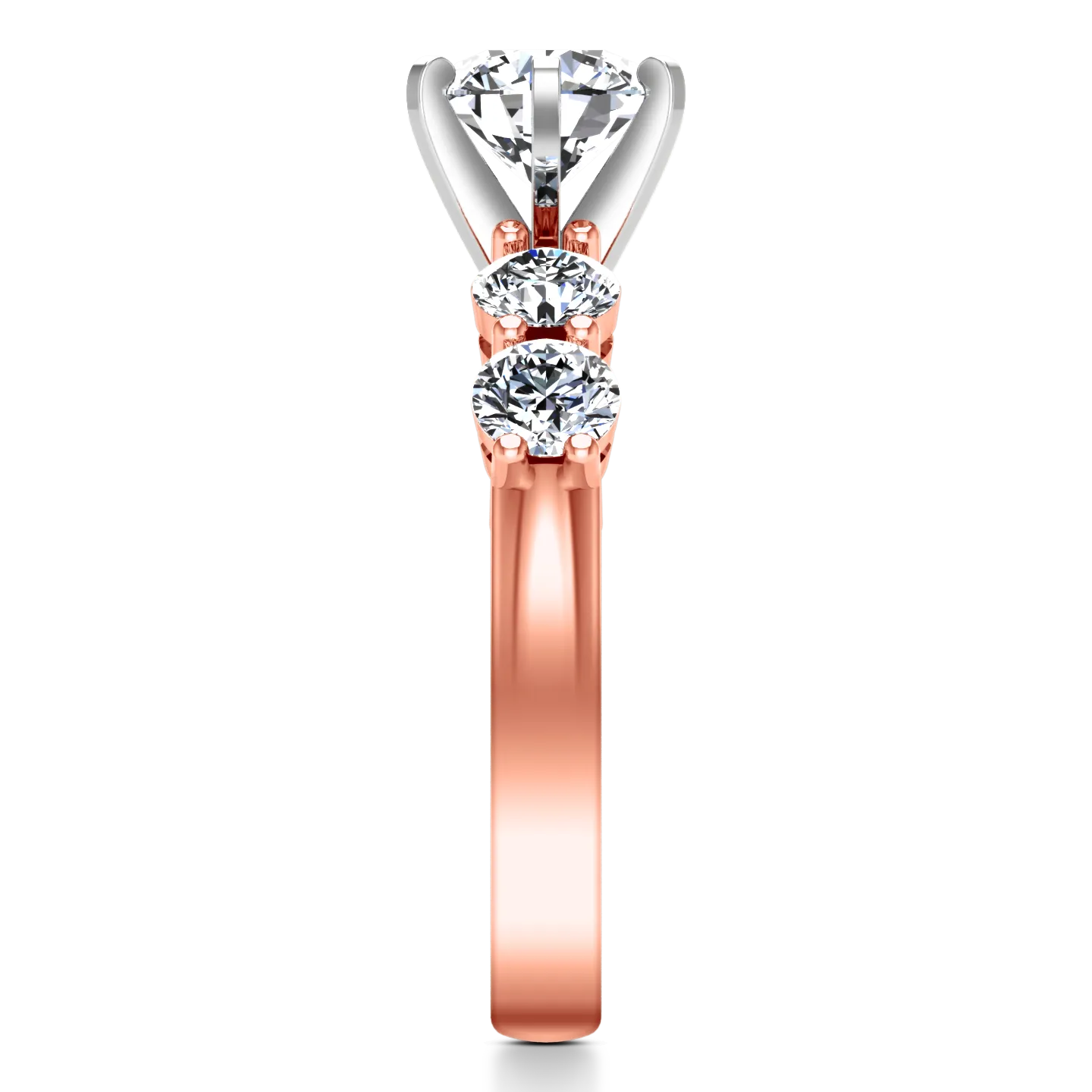 Pave Engagement Ring Journey 14K Rose Gold