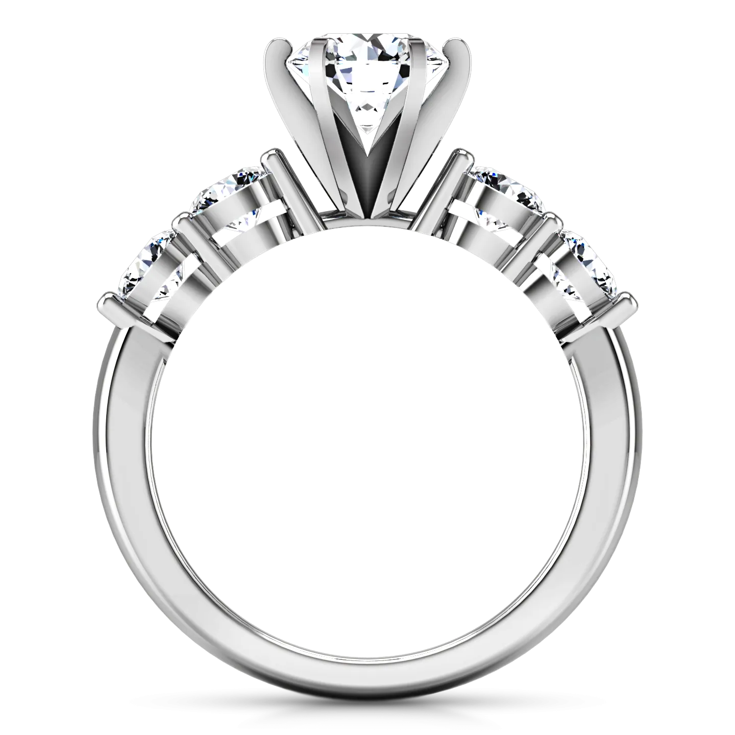 Pave Engagement Ring Journey 14K White Gold