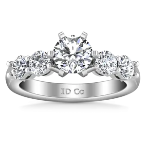 Pave Engagement Ring Journey 14K White Gold