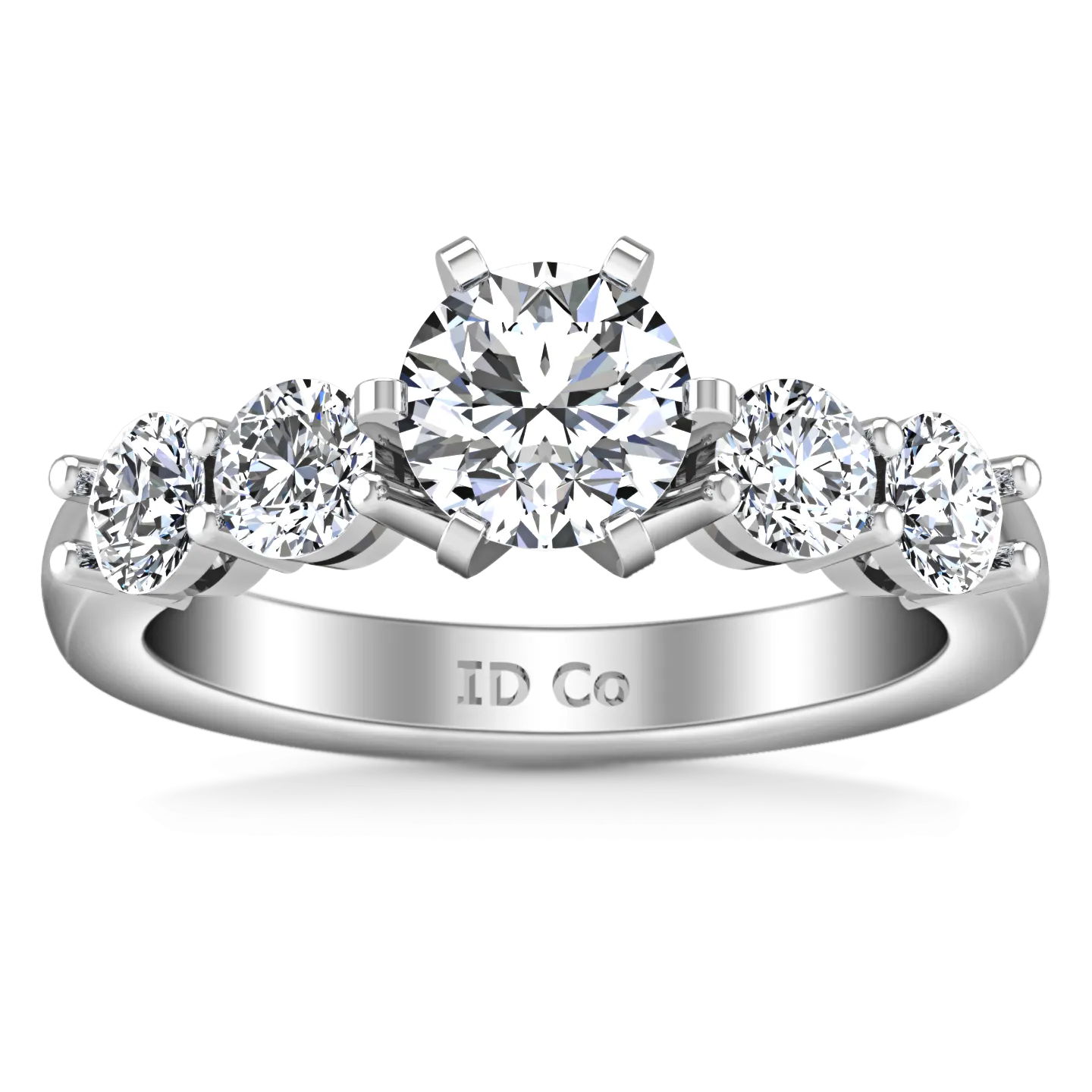 Pave Engagement Ring Journey 14K White Gold