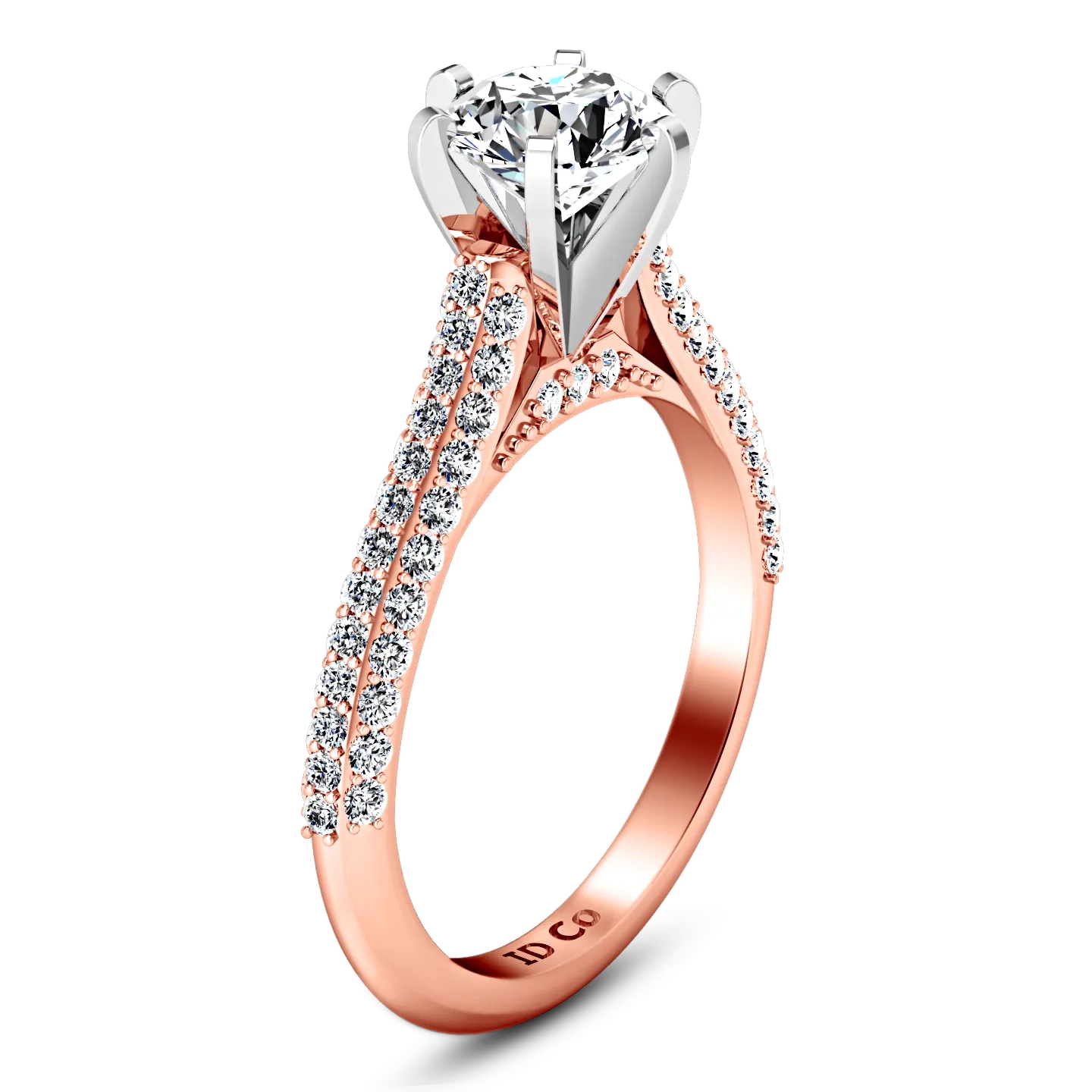 Pave Engagement Ring Royal 14K Rose Gold