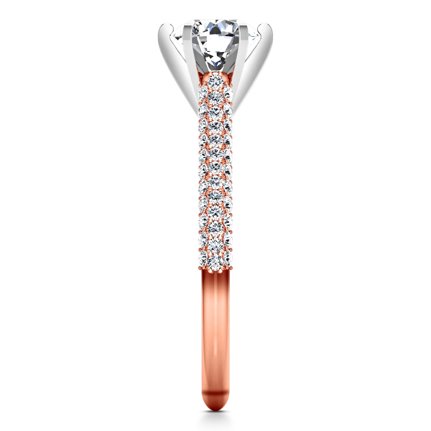 Pave Engagement Ring Royal 14K Rose Gold