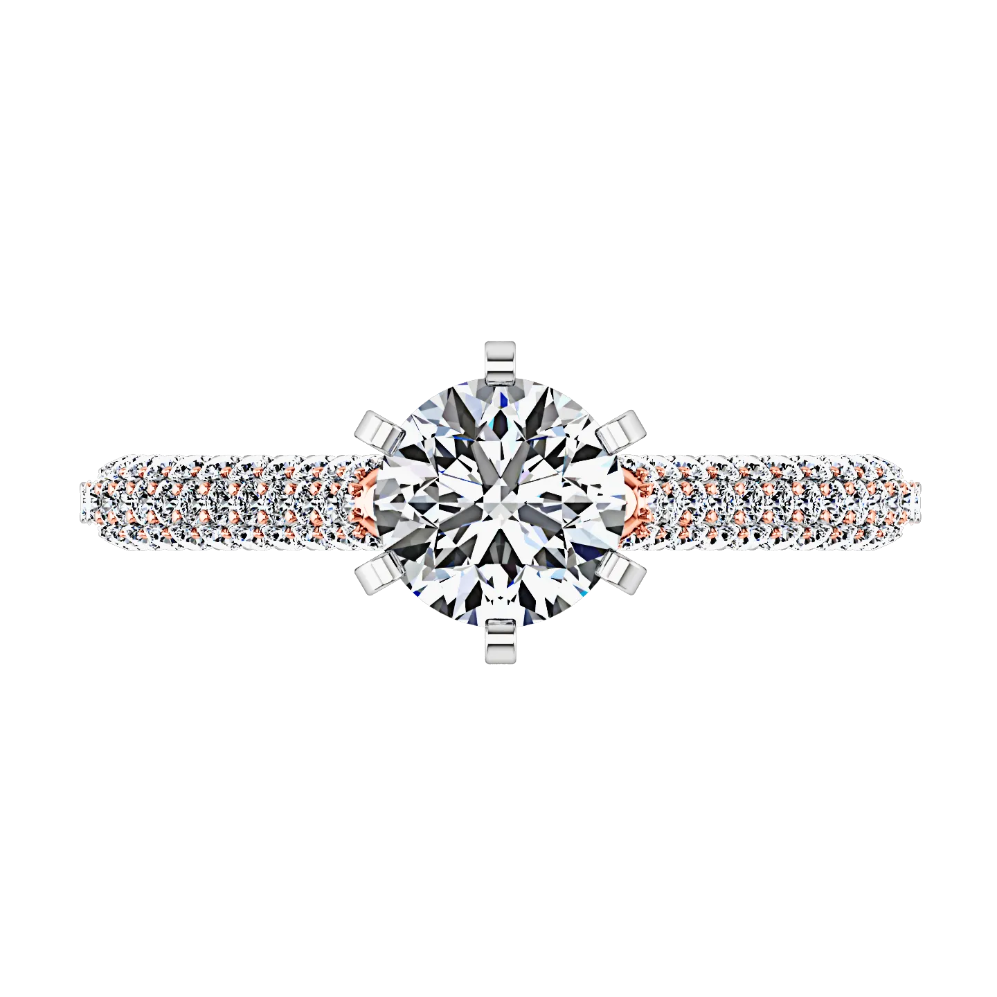 Pave Engagement Ring Royal 14K Rose Gold