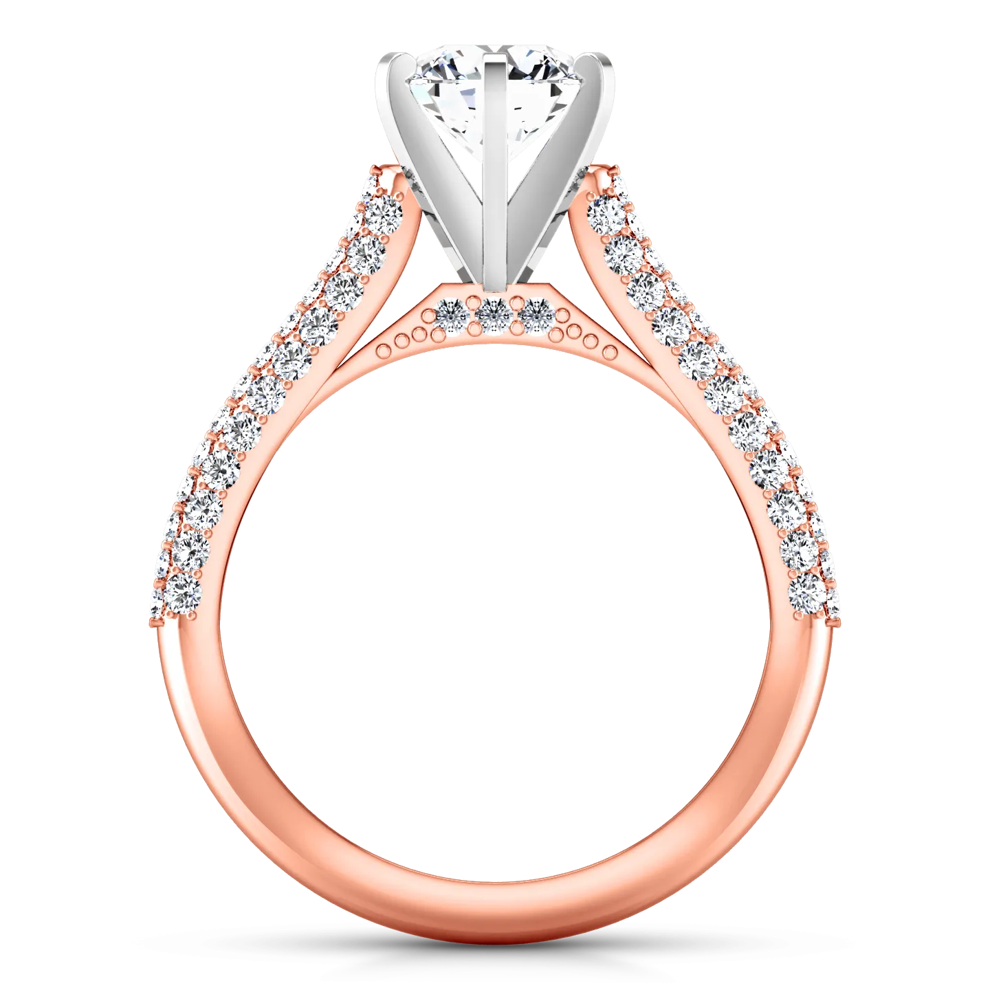 Pave Engagement Ring Royal 14K Rose Gold