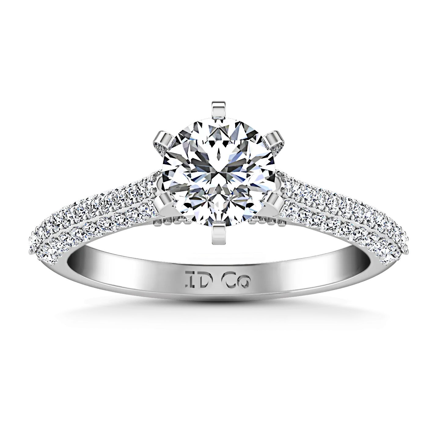 Pave Engagement Ring Royal 14K White Gold