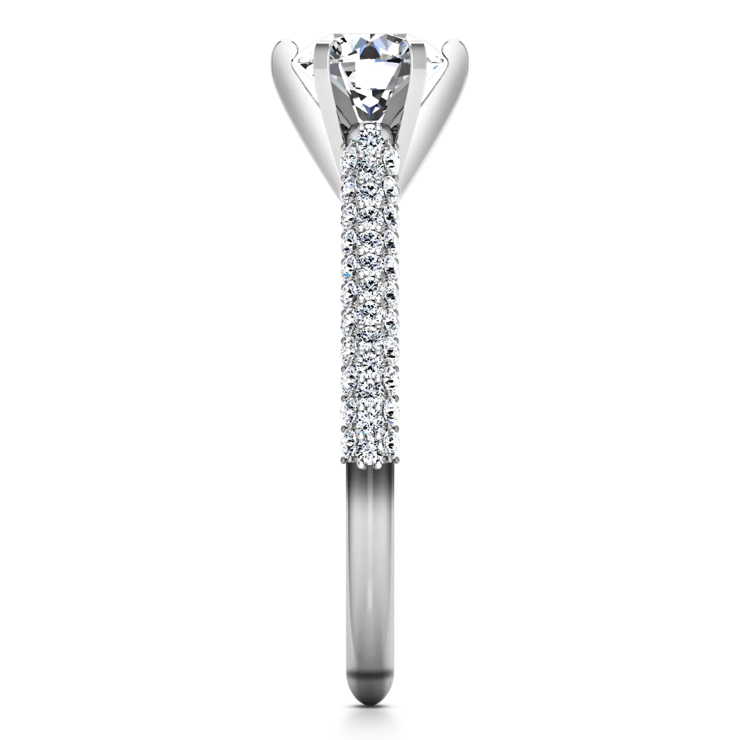 Pave Engagement Ring Royal 14K White Gold