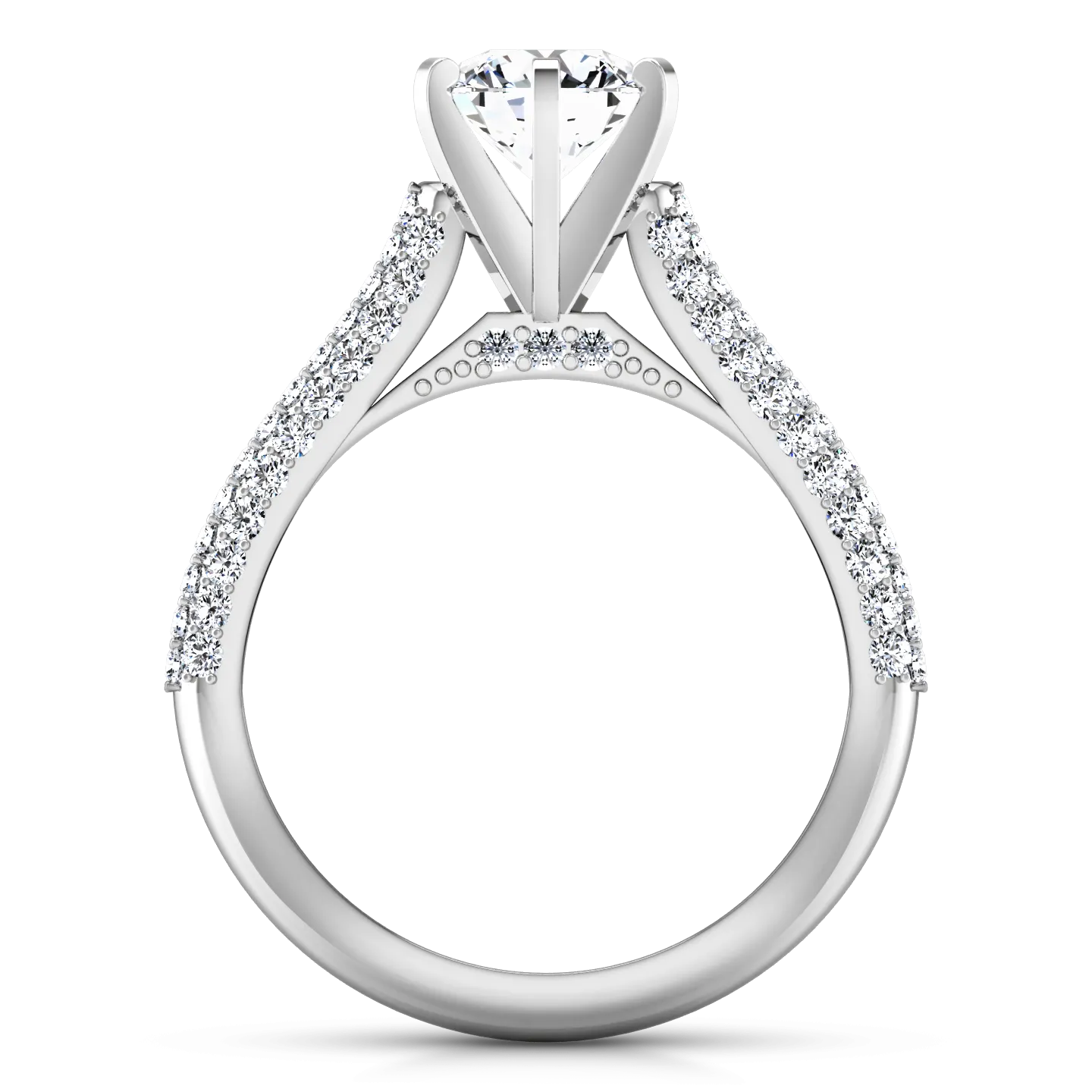Pave Engagement Ring Royal 14K White Gold