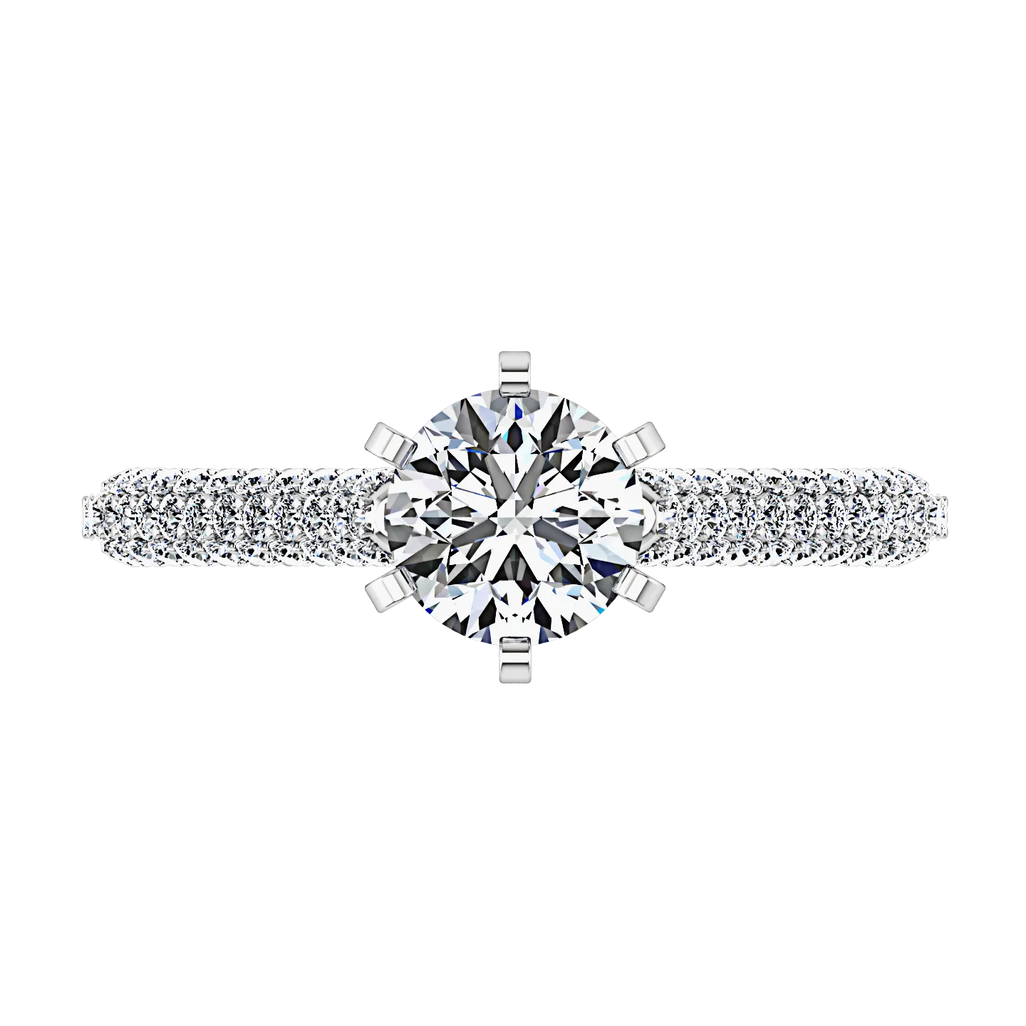 Pave Engagement Ring Royal 14K White Gold