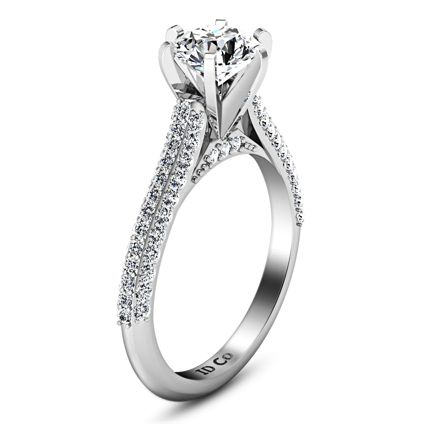 Pave Engagement Ring Royal 14K White Gold