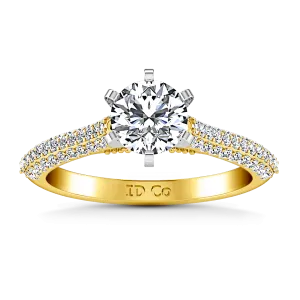 Pave Engagement Ring Royal 14K Yellow Gold