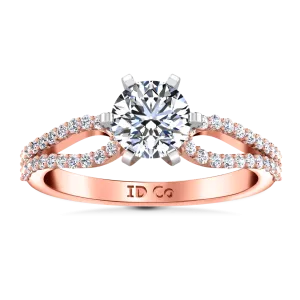 Pave Engagement Ring Tres Jolie 14K Rose Gold