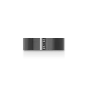 Pave Linear Black Diamond Ring
