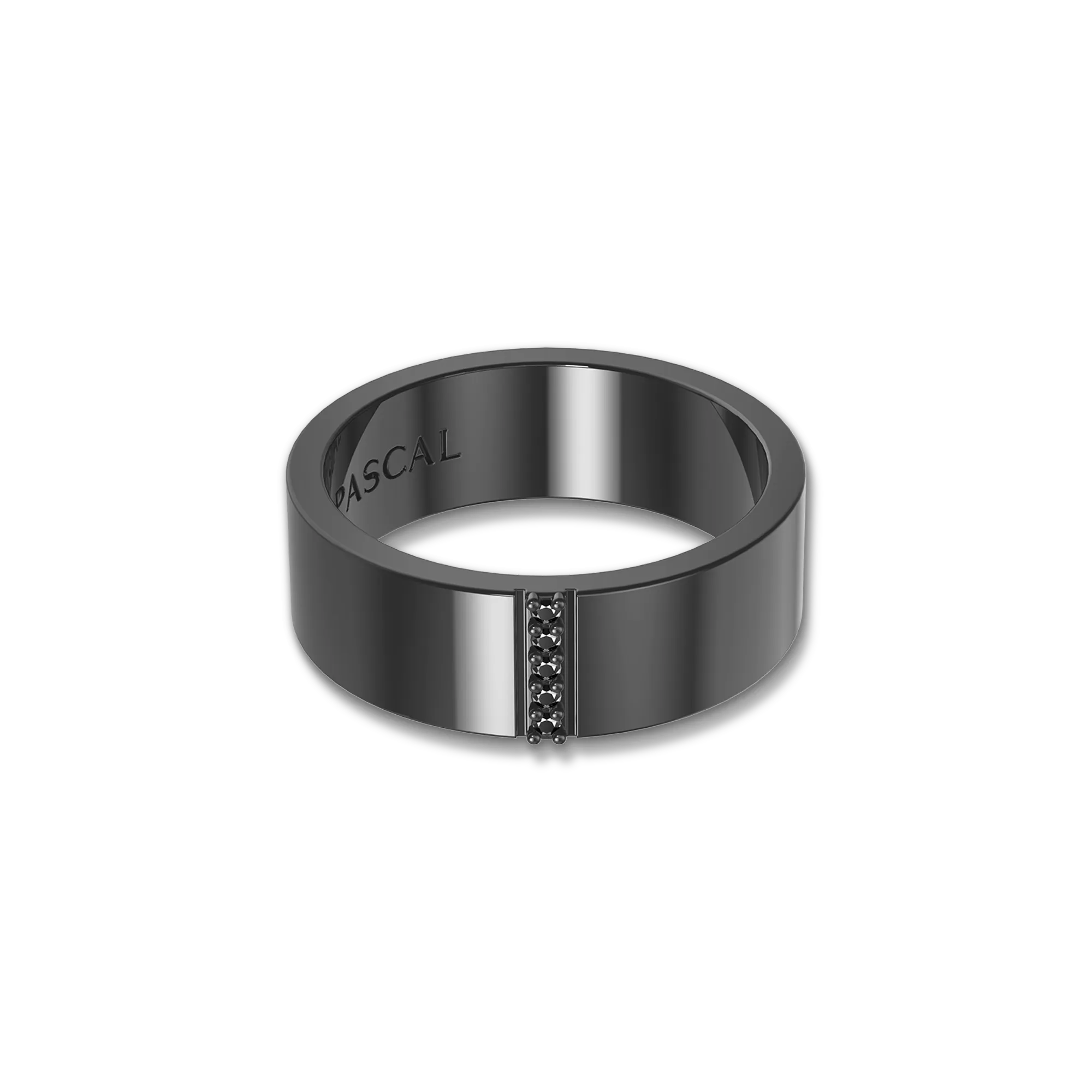 Pave Linear Black Diamond Ring