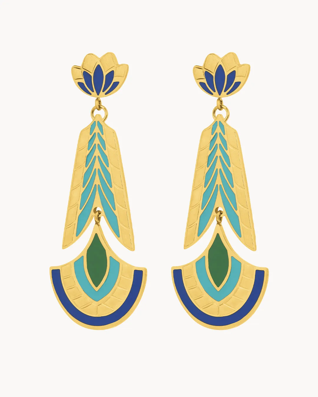 Peacock Feather Statement Earrings