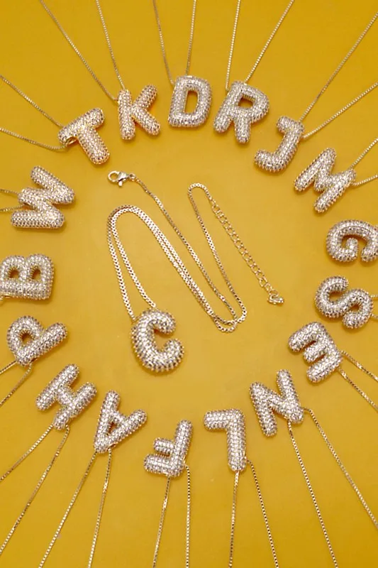 Personalized Bubble Necklace P Gold