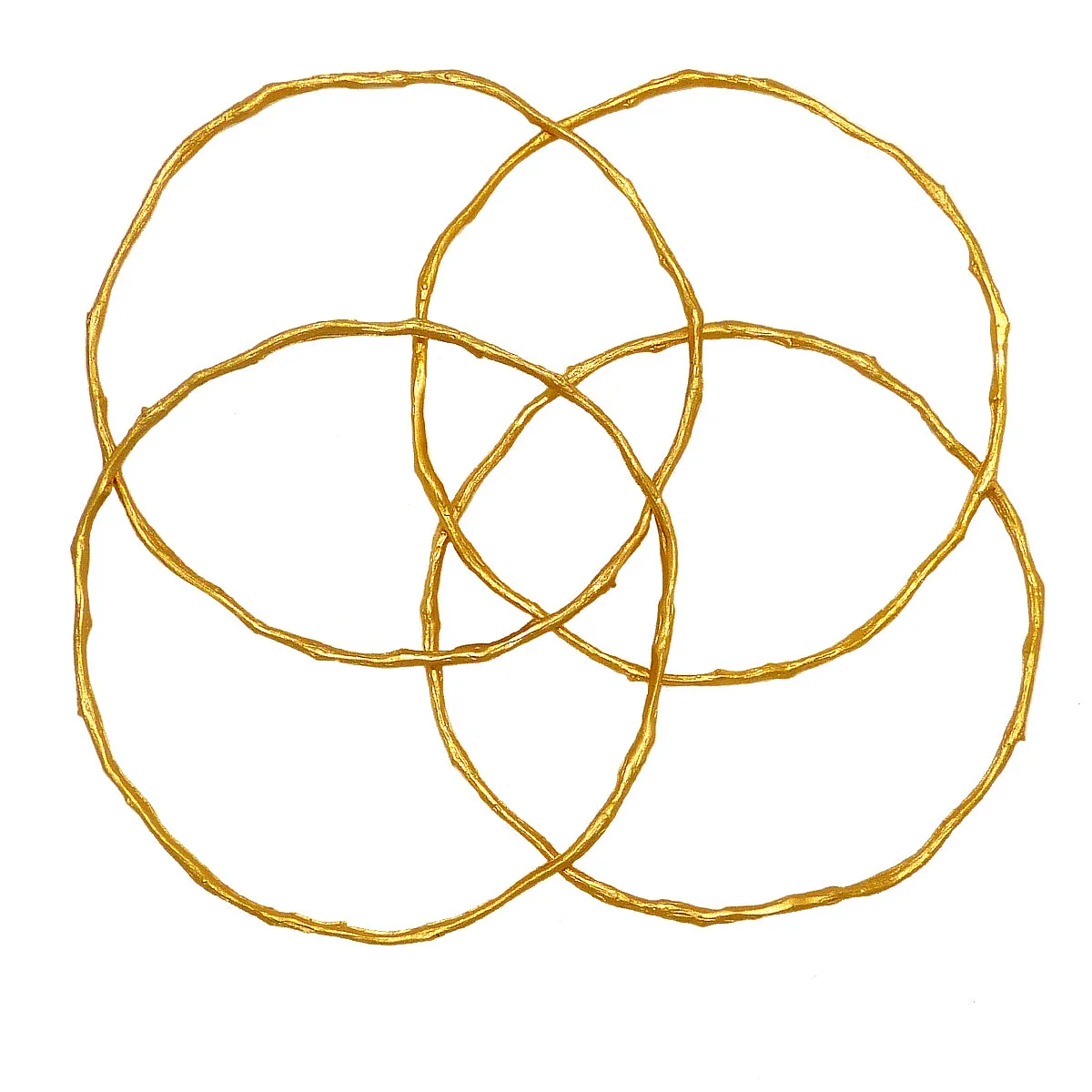 Petite Driftwood Bangles Bracelet Gold Patinaed Set of 4 by Michael Michaud
