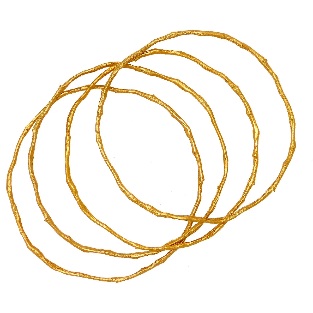Petite Driftwood Bangles Bracelet Gold Patinaed Set of 4 by Michael Michaud