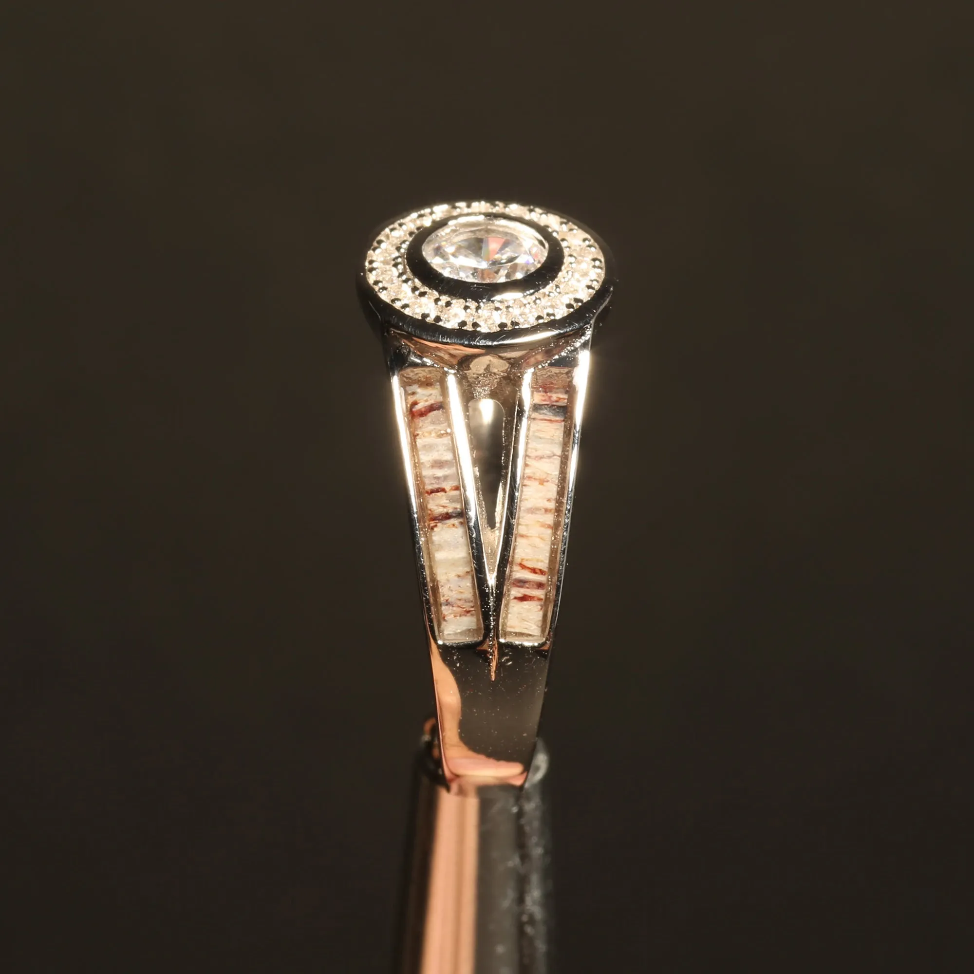 "Luna" Antler Silver Engagement Ring – Rustic Zircon Promise Ring for Women-5mm