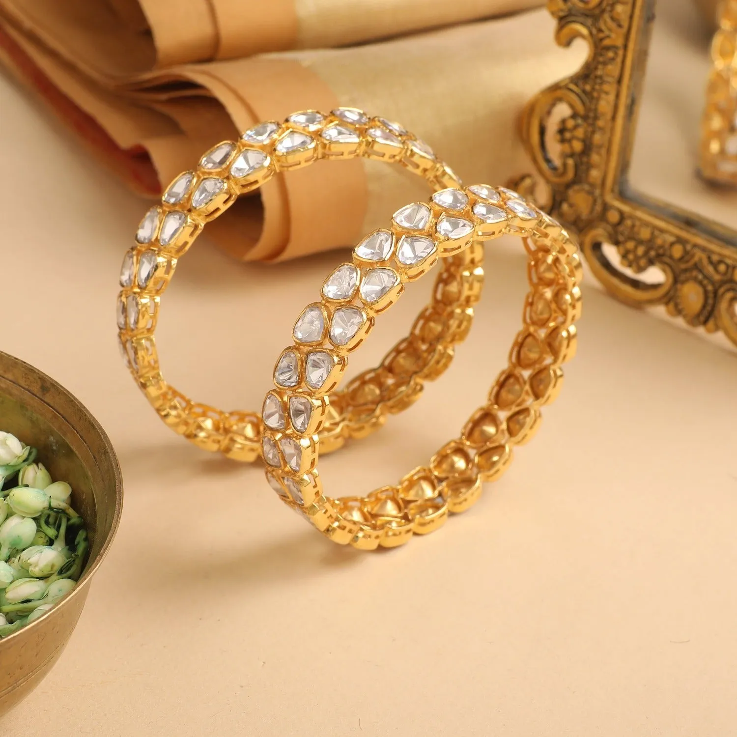 Rasika Classic Moissanite Silver Bangles