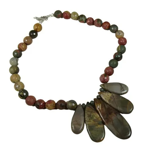 Red Creek Jasper Gemstone Pendant Necklace