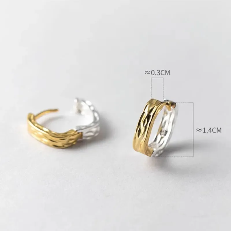 Reversible Gold and Silver Textured Earrings