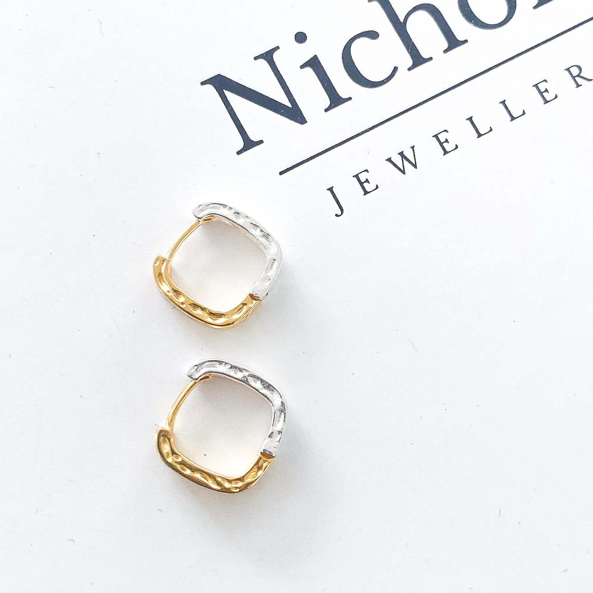 Reversible Gold and Silver Textured Earrings