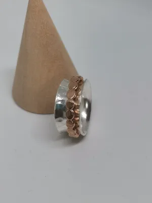 Ring - Rose Gold and Sterling Silver Spinning Ring