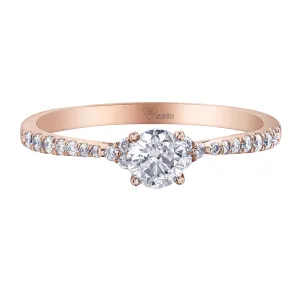 Rose Gold and Canadian Round Diamond Solitaire Ring