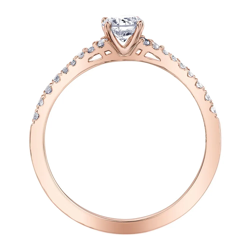 Rose Gold and Canadian Round Diamond Solitaire Ring